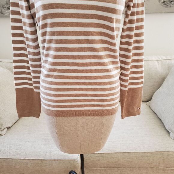 Tommy Hilfiger Striped Cotton Snowflake Sweater sz Sm - Picture 6 of 13